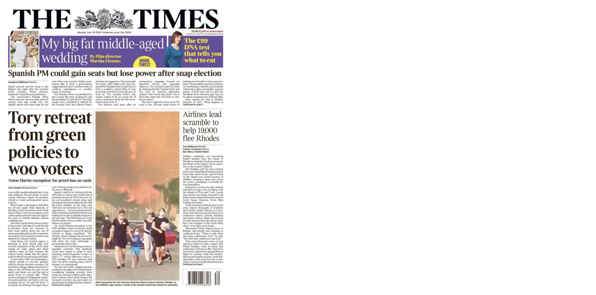newspaper front page