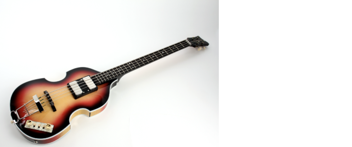 A photo of a bass guitar
